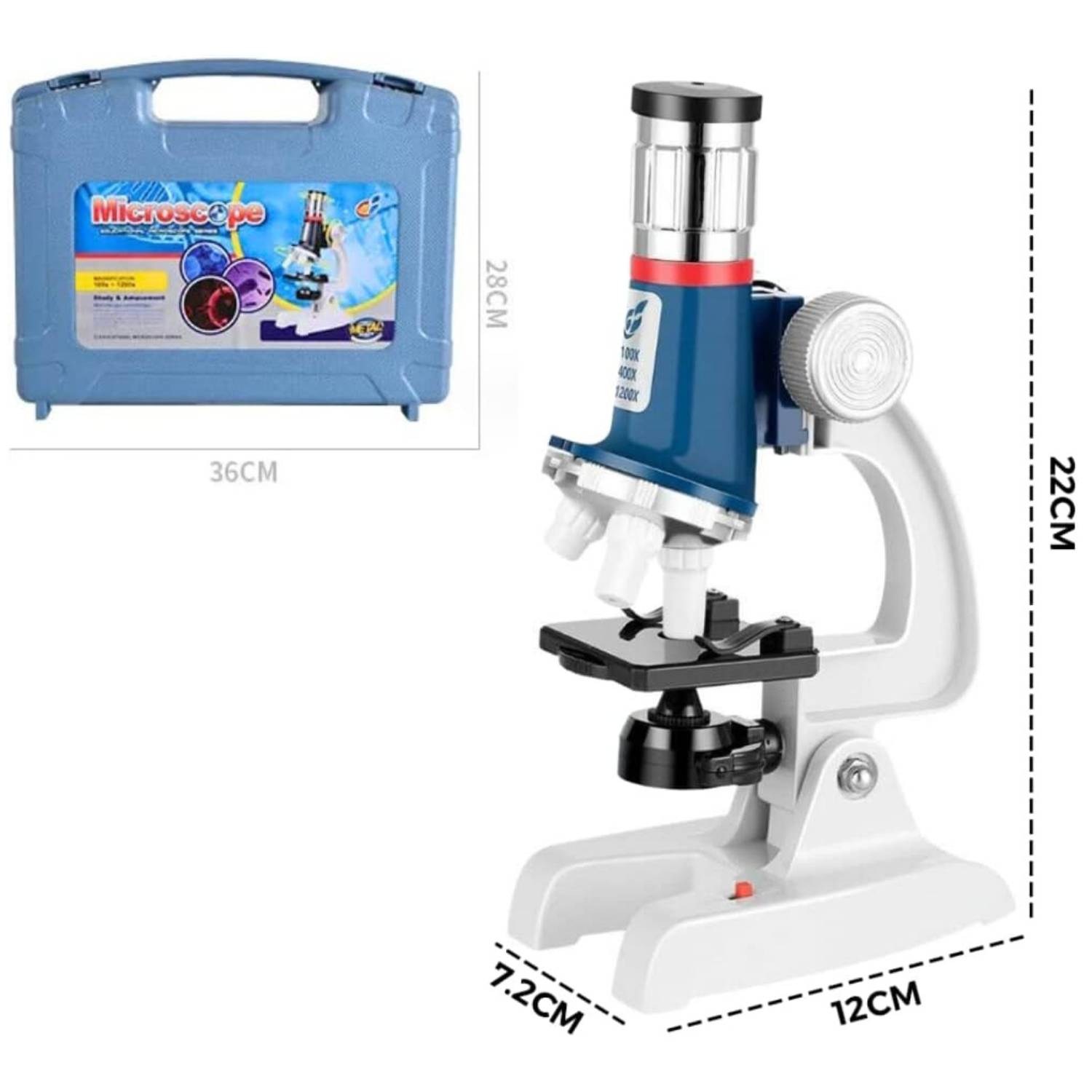 Kids Microscope Kit dimensions and specifications